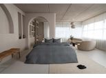 Bettwäsche KAYORI "Rui", blau (denim), B/L: 155cm x 220cm, 1 Stk., 1 Stk., Renforcé (Bio-Baumwolle), B/L: 80cm x 80cm, 2 Stk., Renforcé (Bio-Baumwolle), Obermaterial: 100% Baumwolle, Bettwäsche, Bettwäsche, Bio-Baumwolle