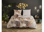 Wendebettwäsche DESCANSO "Pippa", beige (sand), B/L: 135cm x 200cm, 1 Stk., 1 Stk., Satin (Bio-Baumwolle), B/L: 80cm x 80cm, 2 Stk., Satin (Bio-Baumwolle), Obermaterial: 100% Baumwolle, Bettwäsche, Wendebettwäsche, Baumwolle, Mako Satin, 135x200, Biese, Reißverschluss, Wende, Sand