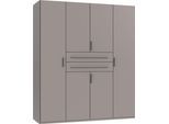 Drehtürenschrank WIMEX "Digit, erhältlich in den Breiten 180cm, 225cm oder 270cm", saharagrau, B:180cm H:208cm T:58cm, Holzwerkstoff, Schränke, Drehtürenschrank, Kleiderschrank inkl. zwei Schubkästen in zentraler Höhe