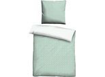 Wendebettwäsche BIBERNA "Combinate in Gr. 135x200, 155x220 oder 200x200 cm", grün (mint, muster), B/L: 200cm x 200cm, 1 Stk., 2 Stk., Mako-Satin, B/L: 80cm x 80cm & 80cm x 80cm, 3 Stk., Mako-Satin, Obermaterial: 100% Baumwolle, Bettwäsche, Wendebettwäsche, Bettwäsche aus Baumwolle, zeitlose Bettwäsche mit Wendeoptik