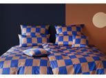 Bettwäsche ELEGANTE "Plenty", kobalt, mousse, B/L: 135cm x 200cm, 1 Stk., 1 Stk., Mako-Satin, B/L: 80cm x 80cm, 2 Stk., Mako-Satin, Obermaterial: 100% Baumwolle, Bettwäsche, Bettwäsche, angenehmes Hautgefühl