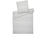 Bettwäsche ELEGANTE "Balance", beige (greige), B/L: 135cm x 200cm, 1 Stk., 1 Stk., Halbleinen, B/L: 80cm x 80cm, 2 Stk., Halbleinen, Obermaterial: 50% Baumwolle, 50% Leinen, Bettwäsche, Bettwäsche, angenehmes Hautgefühl