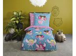 Kinderbettwäsche GOOD MORNING "Fee", bunt (blau, rosa, multi), B/L: 135cm x 200cm, 1 Stk., 1 Stk., Renforcé, B/L: 80cm x 80cm, 2 Stk., Renforcé, Obermaterial: 100% Baumwolle, Bettwäsche, Baumwolle, 135x200, Reißverschluss, Wendeoptik, Kind, Mädchen, Märchen