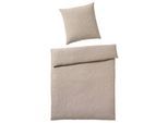 Bettwäsche ELEGANTE "Breezee", beige, B/L: 155cm x 220cm, 1 Stk., 1 Stk., Halbleinen, B/L: 80cm x 80cm, 2 Stk., Halbleinen, Obermaterial: 50% Baumwolle, 50% Leinen, Bettwäsche, Bettwäsche, angenehmes Hautgefühl