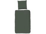 Bettwäsche "Pure uni", grün (dunkel olive grün), B/L: 155cm x 220cm, 1 Stk., 1 Stk., Microfaser, B/L: 80cm x 80cm, 2 Stk., Microfaser, Obermaterial: 100% Polyester, PURE LUXURY COLLECTION, Bettwäsche, Bettwäsche, Mikrofaser, Pflegeleicht, Weich, unifarben, Reißverschluss