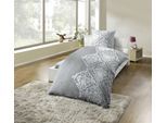 Bettwäsche KINZLER "Bettwäsche Polycotton Flanell Bettwäsche", grau, B/L: 135cm x 200cm, 1 Stk., 1 Stk., Polycotton, B/L: 80cm x 80cm, 2 Stk., Polycotton, Obermaterial: 65% Baumwolle, 35% Polyester, Bettwäsche, Bettwäsche, besonders weich