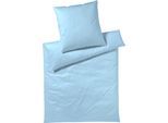 Bettwäsche ELEGANTE "Solid Jersey", blau (bleu), B/L: 155cm x 220cm, 1 Stk., 1 Stk., Mako-Jersey, B/L: 80cm x 80cm, 2 Stk., Mako-Jersey, Obermaterial: 100% Baumwolle, Bettwäsche, Bettwäsche, angenehmes Hautgefühl