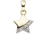 Sternanhänger JOBO "Anhänger Goldanhänger Stern 11 mm", gelbgold 375, Schmuckanhänger, Mädchen, Gelbgold 375, 375 Gold mit 9 Zirkonia