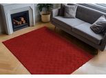 Teppich OBSESSION "Diamond Cut 800", rot, B:120cm H:30mm L:170cm, Polyester, Teppiche, Teppich, Uni Farben, Hoch-Tief Effekt, weich & kuschelig