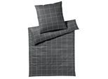 Bettwäsche ELEGANTE "Cross", grau (basalt), B/L: 135cm x 200cm, 1 Stk., 1 Stk., Mako-Satin, B/L: 80cm x 80cm, 2 Stk., Mako-Satin, Obermaterial: 100% Baumwolle, Bettwäsche, Bettwäsche, angenehmes Hautgefühl