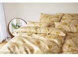 Bettwäsche ELEGANTE "Maison Leaves", gelb (gold), B/L: 155cm x 220cm, 1 Stk., 1 Stk., Mako-Satin, B/L: 80cm x 80cm, 2 Stk., Mako-Satin, Obermaterial: 100% Baumwolle, Bettwäsche, Bettwäsche, angenehmes Hautgefühl