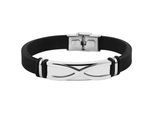 Armband ADELIA´S "Unisex Armband aus Kautschuk 21 cm", schwarz, Armbänder, Damen, 21cm, Kautschuk, Armband, Ideal als Geschenk zum Geburtstag