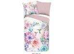 Wendebettwäsche HIP "Isaye", bunt (multi), B/L: 200cm x 200cm, 1 Stk., 2 Stk., Satin, B/L: 80cm x 80cm & 80cm x 80cm, 3 Stk., Satin, Obermaterial: 100% Baumwolle, Bettwäsche, Wendebettwäsche, Mako-Satin, 135x200, Reißverschluss, Wendeoptik, Mandala, Blumen, Lila