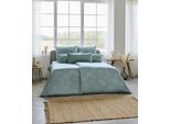 Bettwäsche ESTELLA "PIPPA", grün (mint), B/L: 135cm x 200cm, 1 Stk., 1 Stk., Mako-Interlock-Jersey, B/L: 80cm x 80cm, 2 Stk., Mako-Interlock-Jersey, Obermaterial: 100% Baumwolle, Bettwäsche, Bettwäsche, ABSOLUT BÜGELFREI