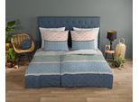 Wendebettwäsche GOOD MORNING "Vida", multi, B/L: 155cm x 220cm, 1 Stk., 1 Stk., Renforcé, B/L: 80cm x 80cm, 2 Stk., Renforcé, Obermaterial: 100% Baumwolle, Bettwäsche, Wendebettwäsche, 100% Baumwolle, Renforcé, Reißverschluss, Wendeoptik, blau, rosa