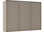 Kleiderschrank RAUCH "Schwebetürenschrank Schrank Garderobe Ankleide Schlafzimmer TARO", fango, griffleisten fango, B:309cm H:226cm T:70cm, Holzwerkstoff, Schränke, Kleiderschrank, 4 Breiten, optional Passepartout mit/ohne Beleuchtung MADE IN GERMANY