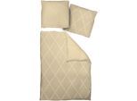 Bettwäsche ADAM "Casket Valdelana light", beige, B/L: 155cm x 220cm, 1 Stk., 1 Stk., Renforcé, B/L: 80cm x 80cm, 2 Stk., Renforcé, Obermaterial: 100% Baumwolle, Bettwäsche, Bettwäsche, aus 100 % Bio-Baumwolle, 2 teilig - Bettwäsche Set