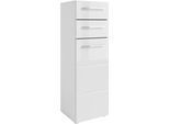 Midischrank BASIC BY BALCULINA "Mandi", weiß matt, weiß hochglanz, B:34cm H:104cm T:31cm, Holzwerkstoff, Schränke, Midischrank, Breite 34cm, hochglanz Front