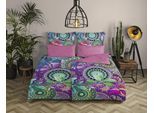 Wendebettwäsche HIP "Axelle", bunt (multi), B/L: 135cm x 200cm, 1 Stk., 1 Stk., Satin, B/L: 80cm x 80cm, 2 Stk., Satin, Obermaterial: 100% Baumwolle, Bettwäsche, Wendebettwäsche, Mako-Satin, 135x200, Reißverschluss, Wendeoptik, Mandala, Bunt, Lila