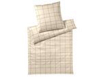 Bettwäsche ELEGANTE "Cross", beige, B/L: 155cm x 220cm, 1 Stk., 1 Stk., Mako-Satin, B/L: 80cm x 80cm, 2 Stk., Mako-Satin, Obermaterial: 100% Baumwolle, Bettwäsche, Bettwäsche, angenehmes Hautgefühl