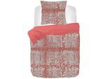 Bettwäsche KAYORI "Setouchi", rot, B/L: 155cm x 220cm, 1 Stk., 1 Stk., Lyocell, B/L: 80cm x 80cm, 2 Stk., Lyocell, Obermaterial: 60% Modal, 40% Baumwolle, Bettwäsche, Bettwäsche, Mit Aloe-Vera-Behandlung für zusätzliche Weichheit