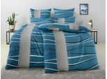 Bettwäsche OTTO HOME "Renu in Gr. 135x200 oder 155x220 cm", blau, B/L: 155cm x 220cm, 1 Stk., 1 Stk., Linon, B/L: 80cm x 80cm, 2, Linon, Obermaterial: 100% Baumwolle, Bettwäsche, Bettwäsche, Bettwäsche aus Baumwolle, grafische Bettwäsche mit Wellen-Design