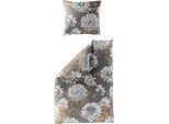 Bettwäsche BIERBAUM "4059", gelb (safran), B/L: 155cm x 220cm, 1 Stk., 1 Stk., Mako-Satin, B/L: 80cm x 80cm, 2 Stk., Mako-Satin, Obermaterial: 100% Baumwolle, Bettwäsche, Bettwäsche, Mako-Satin, 100 % Baumwolle, pflegeleicht, floral