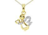 Kette und Anhänger Set OSTSEE-SCHMUCK "- Engel - Gold 333/000 - Zirkonia" Gr. 45, gold (gold 333, goldfarben, gelb), Schmuck_Sets, Damen, 45, Gelbgold 333