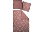 Bettwäsche ADAM "Casket Valdelana light", rot (kirsche), B/L: 155cm x 220cm, 1 Stk., 1 Stk., Renforcé, B/L: 80cm x 80cm, 2 Stk., Renforcé, Obermaterial: 100% Baumwolle, Bettwäsche, Bettwäsche, aus 100 % Bio-Baumwolle, 2 teilig - Bettwäsche Set
