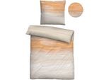 Bettwäsche BIBERNA "Adam", beige (natur), B/L: 155cm x 200cm, 1 Stk., 1 Stk., Soft-Seersucker, B/L: 80cm x 80cm, 2 Stk., Soft-Seersucker, Obermaterial: 100% Baumwolle, Bettwäsche, Bettwäsche, 100% Baumwolle, bügelfrei, mit Reißverschluss, ganzjährig einsetzbar