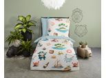 Kinderbettwäsche GOOD MORNING "Capi", bunt (blau), B/L: 135cm x 200cm, 1 Stk., 1 Stk., Renforcé, B/L: 80cm x 80cm, 2 Stk., Renforcé, Obermaterial: 100% Baumwolle, Bettwäsche, Baumwolle, Renforcé, Wendeoptik, Kind, Baby, Maritim, Meer