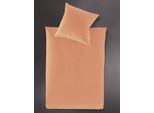 Bettwäsche IRISETTE "Lumen 8129", orange (kürbis), B/L: 155cm x 200cm, 1 Stk., 1 Stk., Interlock-Jersey, B/L: 80cm x 80cm, 2 Stk., Interlock-Jersey, Obermaterial: 100% Baumwolle, Bettwäsche, Bettwäsche, hochwertig und traumhaft weich