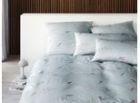 Bettwäsche ELEGANTE "Spätzchen", rauchbblau, B/L: 135cm x 200cm, 1 Stk., 1 Stk., Mako-Satin, B/L: 80cm x 80cm, 2 Stk., Mako-Satin, Obermaterial: 100% Baumwolle, Bettwäsche, Bettwäsche, angenehmes Hautgefühl