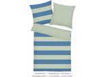 Bettwäsche TOM TAILOR HOME "BOLD STRIPES in Gr. 135x200cm, 155x220cm oder 200x220cm", grün (grün leaf, cool blau), B/L: 135cm x 200cm, 1 Stk., 1 Stk., Renforcé, B/L: 80cm x 80cm, 2 Stk., Renforcé, Obermaterial: 100% Baumwolle, Bettwäsche, Bettwäsche, new bedroom, mit farbigem Markenreißverschluss
