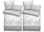 Wendebettwäsche BIBERNA "Azra", grau, B/L: 135cm x 200cm, 2 Stk., 2 Stk., Satin, B/L: 80cm x 80cm & 80cm x 80cm, 6 Stk., Satin, Obermaterial: 100% Baumwolle, Bettwäsche, Wendebettwäsche, feiner Glanz + weicher Griff, pflegeleicht, als 3er- oder 6er-Set