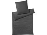 Bettwäsche ELEGANTE "Solid Jersey", grau (stone), B/L: 155cm x 220cm, 1 Stk., 1 Stk., Mako-Satin, B/L: 80cm x 80cm, 2 Stk., Mako-Satin, Obermaterial: 100% Baumwolle, Bettwäsche, Bettwäsche, angenehmes Hautgefühl