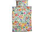 Bettwäsche CASATEX "Malinda", bunt (multicolor), B/L: 135cm x 200cm, 1 Stk., 1 Stk., Satin, B/L: 80cm x 80cm, 2 Stk., Satin, Obermaterial: 100% Baumwolle, Bettwäsche, Bettwäsche, frühlingshafte frische Farben, Blumenwiese