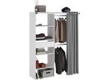 Mehrzweckschrank PARISOT "Parisot Bari 1", weiß, grau, B:143cm H:182cm T:48cm, Baumwollmix, Holzwerkstoff, Schränke, Mehrzweckschrank