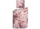 Bettwäsche HECKETT & LANE "Wade", beige, B/L: 135cm x 200cm, 1 Stk., 1 Stk., Mako-Satin, B/L: 80cm x 80cm, 2 Stk., Mako-Satin, Obermaterial: 100% Baumwolle, Bettwäsche, Bettwäsche, Blumen Design, 100% Baumwolle ab 135x200 cm.