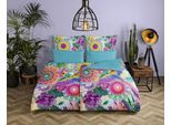 Wendebettwäsche HIP "Aviva", bunt (multi), B/L: 135cm x 200cm, 1 Stk., 1 Stk., Satin, B/L: 80cm x 80cm, 2 Stk., Satin, Obermaterial: 100% Baumwolle, Bettwäsche, Wendebettwäsche, Mako-Satin, 135x200, Reißverschluss, Wendeoptik, Mandala, Bunt, weiß