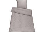 Bettwäsche SETEX "Chambray", grau (kieselgrau), B/L: 135cm x 200cm, 1 Stk., 1 Stk., Chambray, B/L: 80cm x 80cm, 2 Stk., Chambray, Obermaterial: 90% Baumwolle, 10% Polyester, Bettwäsche, Bettwäsche, in diversen Uni-Tönen