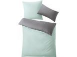 Wendebettwäsche KLEINE WOLKE "Gracia", grün (mint), B/L: 155cm x 220cm, 1 Stk., 1 Stk., Mako-Satin, B/L: 80cm x 80cm & 80cm x 40cm, 2 Stk., Mako-Satin, Obermaterial: 100% Baumwolle, Bettwäsche, Wendebettwäsche, in Mélange-Optik