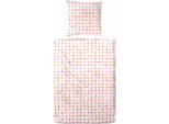Bettwäsche PRIMERA "Spotted", rot (weiß, rot, pink), B/L: 155cm x 220cm, 1 Stk., 1 Stk., Perkal, B/L: 80cm x 80cm, 2 Stk., Perkal, Obermaterial: 100% Baumwolle, Bettwäsche, Bettwäsche, mit Karomuster