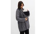 bonprix Kuschelig gefütterte Umstands-und Tragejacke, grau, Gr.40, Wasserabweisender Parka für die Schwangerschaft und danach