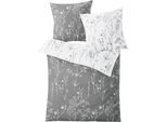 Wendebettwäsche KLEINE WOLKE "Savannah in Gr. 135x200 oder 155x220 cm", grau, B/L: 135cm x 200cm, 1 Stk., 1 Stk., Mako-Satin, B/L: 80cm x 80cm, 2 Stk., Mako-Satin, Obermaterial: 100% Baumwolle, Bettwäsche, Wendebettwäsche, Bettwäsche aus Baumwolle, florale Bettwäsche mit Wendeoptik