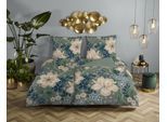 Wendebettwäsche DESCANSO "Alessia", multi, B/L: 155cm x 220cm, 1 Stk., 1 Stk., Renforcé, B/L: 80cm x 80cm, 2 Stk., Renforcé, Obermaterial: 100% Baumwolle, Bettwäsche, Wendebettwäsche, Satin, Reißverschluss, Paspel, Biese, Wendeoptik, Luxe, Blume