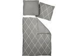 Bettwäsche ADAM "Casket Valdelana light", grau, B/L: 155cm x 200cm, 1 Stk., 1 Stk., Renforcé, B/L: 80cm x 80cm, 2 Stk., Renforcé, Obermaterial: 100% Baumwolle, Bettwäsche, Bettwäsche, aus 100 % Bio-Baumwolle, 2 teilig - Bettwäsche Set