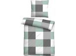 Bettwäsche "0360750", mint, B/L: 155cm x 220cm, 1 Stk., 1 Stk., Fleece, B/L: 80cm x 80cm, 2 Stk., Fleece, Obermaterial: 100% Polyester, CASTELL - MARKENBETTWÄSCHE, Bettwäsche, Bettwäsche, Thermo-Fleece, absolut flauschig, weich + wohlig warm, pflegeleicht