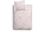 Bettwäsche KLEINE WOLKE "Macra", rosa (pastellrose), B/L: 135cm x 200cm, Mako-Satin, B/L: 80cm x 80cm, 2 Stk., Mako-Satin, Obermaterial: 100% Baumwolle, Bettwäsche, Bettwäsche, mit grafischem Print