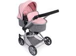Kombi-Puppenwagen CHIC2000 "Mika", bunt (grau, rosa), Puppenwagen, KinderB:41cm H:82cm T:73cm, Kunststoff, Metall, Stoff, mit schwenkbaren Vorderrädern, B:41cm H:82cm T:73cm